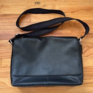 Coach Black Leather Messenger Bag